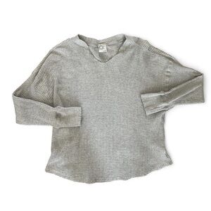 Offline by Aerie Light Grey Waffle Knit Pullover
